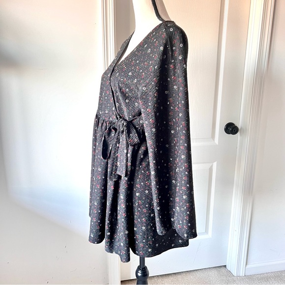 ASOS Design Floral Long Sleeve Side Tie Surplice Mini Dress—SZ. 6 - Picture 5 of 15